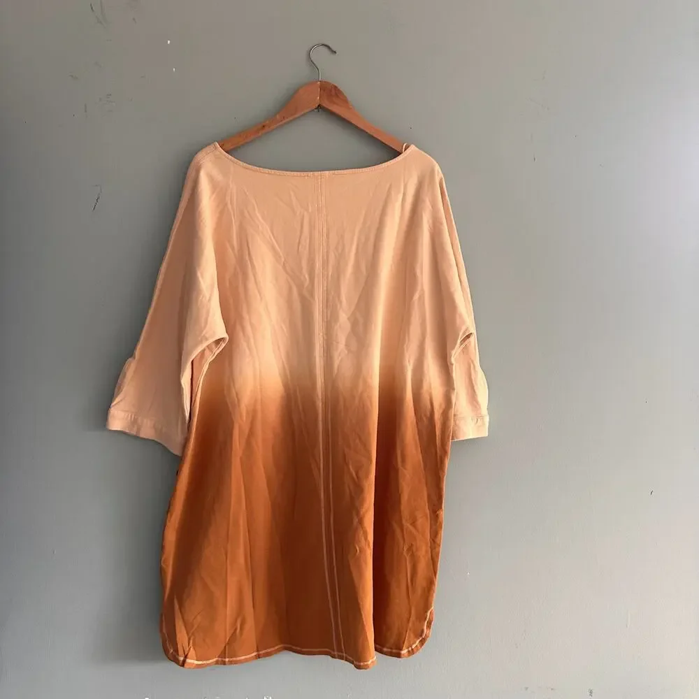 Umgee 2XL Dip Dye French Terry Round Neck Button - Picture 5 of 5